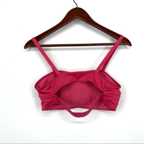 Free People Movement Rosey Pink Bandeau Popover Sports Bra With Cutout Back New - Picture 2 of 16